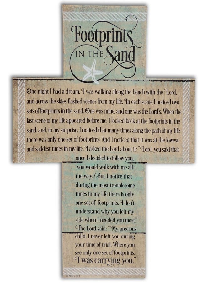 Abbey + CA Gift هدية من الدير (هدية من الدير وCA) صليب آثار الأقدام مع حامل - Image 1